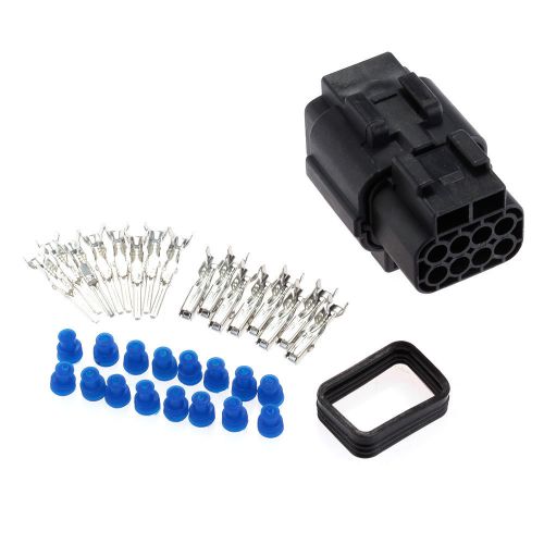 Set car 8 pin waterproof electrical wire cable connector plug black