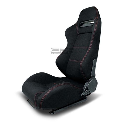 Type-r red stitches sports style racing seats+universal slider driver left side