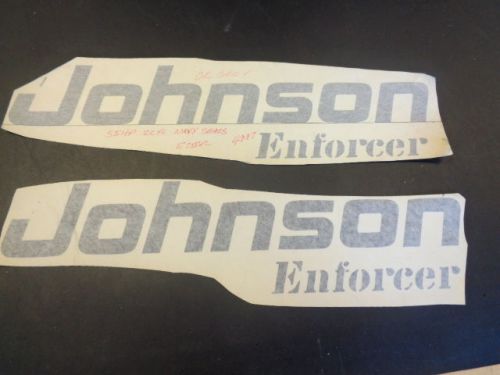 Johnson enforcer decal pair ( 2 ) gray 18 1/4&#034; x 4 3/8&#034; marine boat