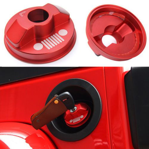 Red aluminum fuel filler cover gas tank cap trim fit for jeep wrangler 2007-2016