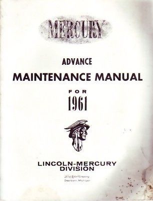 1961 mercury original maintenance service manual adv
