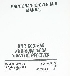 Bendix king knr-600/660 knr600a/660a vor/loc rcvr maintenance overhaul manual