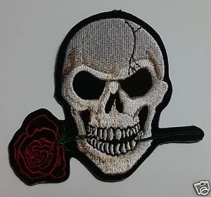 Skull &amp; rose patch