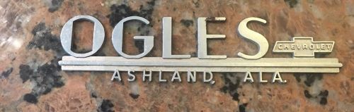 1960s ogles chevrolet emblem ashland alabama 6.5 inches long