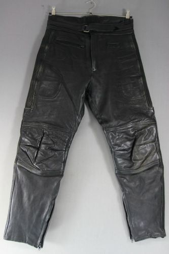 Rhino black cowhide leather biker trousers - waist 34 inch/inside leg 29 inch
