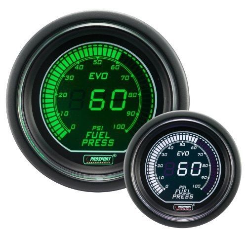 Prosport gauges fuel pressure gauge- electrical green/white evo series 52mm (2