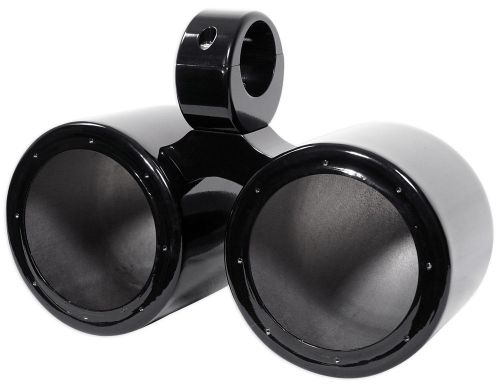 Rockville dmac65b dual 6.5&#034; black aluminum wakeboard tower speaker enclosure