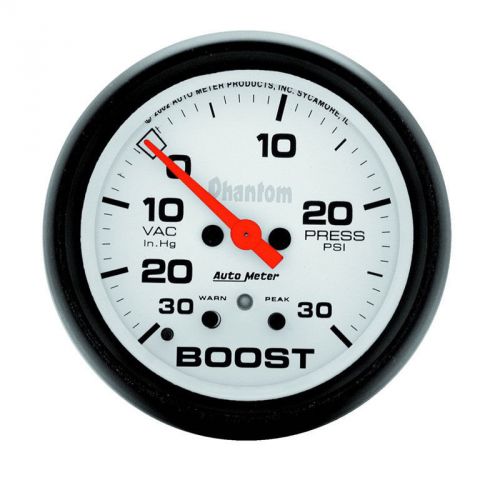 Auto meter 5877 phantom 2-5/8&#034; electric boost/vacuum gauge, 30 in hg/30psi