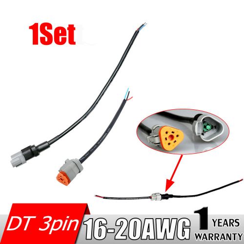 3 Pin Deutsch DT 16-20AWG Connector Plugs Male Female Nickel Contacts with Wire, US $5.86, image 1