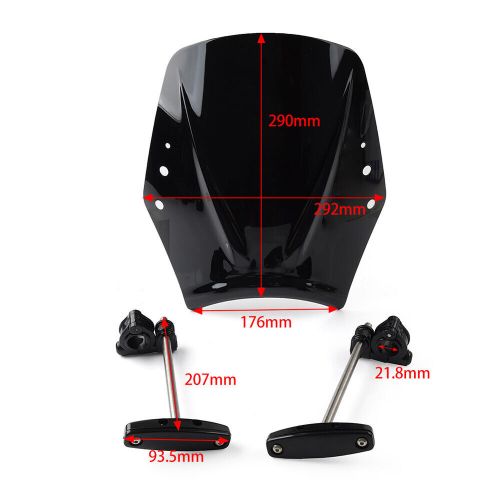 Universal Motorcycle Windshield Wind Screen Deflector Wind Shield Silver, US $64.76, image 4