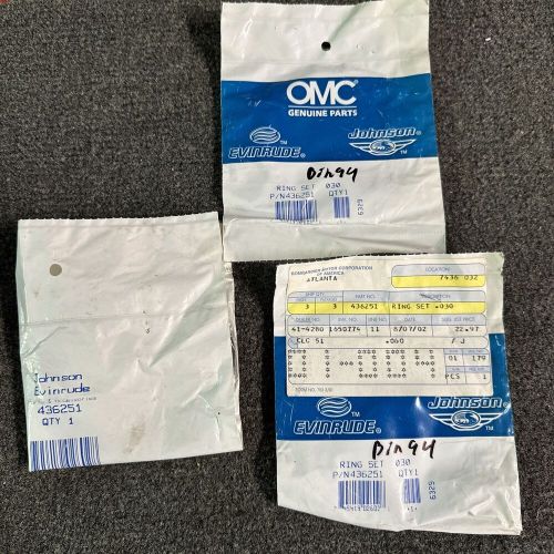 Set of 3 new oem genuine omc johnson evinrude piston rings 436251 .30 over size