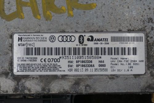 Bluetooth communication cell phone module ecu 8p1862336 audi r8 type 42 2008-15