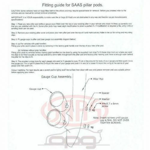 SAAS Gauge Pillar Pod Pontiac G8 Chevy Lumina 2008 - 2009 (Commodore VE LHD), AU $169.99, image 10