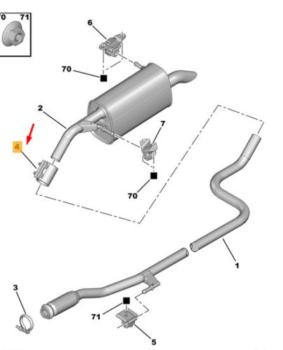 Citroen C3 MK3 SX Exhaust Front Tube Sleeve 173631 New Original-, US $, image 2