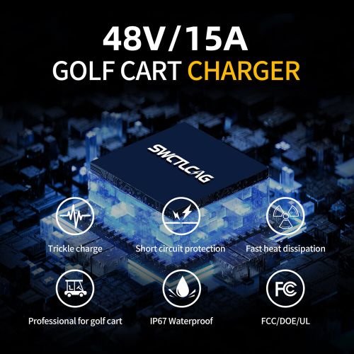 48Volt 15AMP Golf Cart Battery Charger W/3 Pin Round Plug For Club Car Golf Cart, US $119.99, image 2