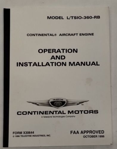 Continental Aircraft Engine Model L/TSIO-360-RB Operation & Installation Manual, US $19.95, image 24