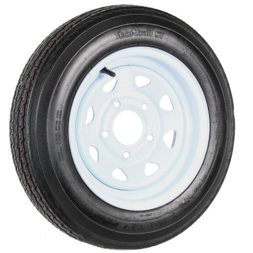 Trailer hd tire on rim 4.80-12 480-12 4.80 x 12 lrc 5 lug wheel white spoke