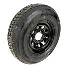 Trailer tire on rim st225/75d15 bias lrd 6 lug 6 x 5.5" modular black wheel
