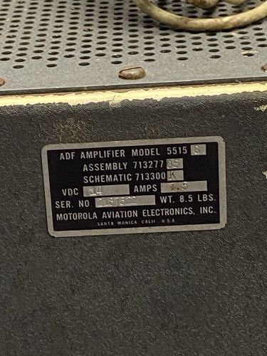 Vintage Aircraft Motorola Receiver 2303-C ADF-12 Amplifier 5515G Harness & Trays, US $150.00, image 6