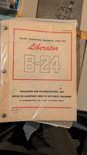 1944 original consolidated b-24 liberator pilot training manual vintage ww2 rare