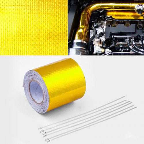 10m x 5cm Adhesive Reflective Wrap Gold Heat Shield Wrap Tape For Car Engine, US $, image 3