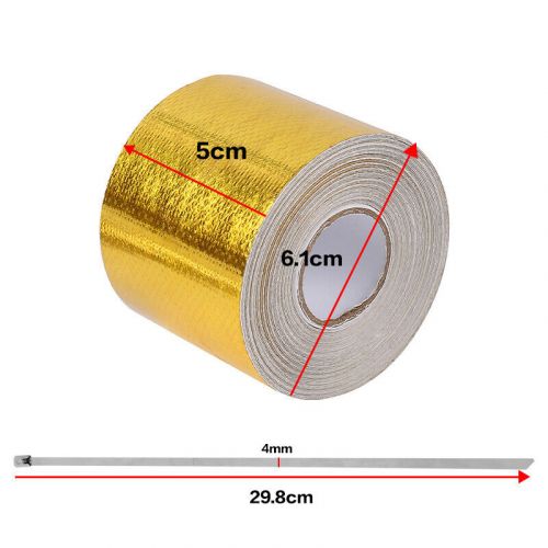 10m x 5cm Adhesive Reflective Wrap Gold Heat Shield Wrap Tape For Car Engine, US $, image 7