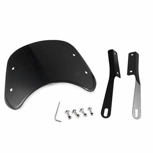 2set windshield 7" round headlight mount retro cafe racer windscreen black