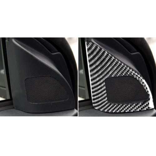 2pcs Carbon Fiber Door Window Speaker Sticker Trim For Lancer GTS 2008-2015, US $24.34, image 3