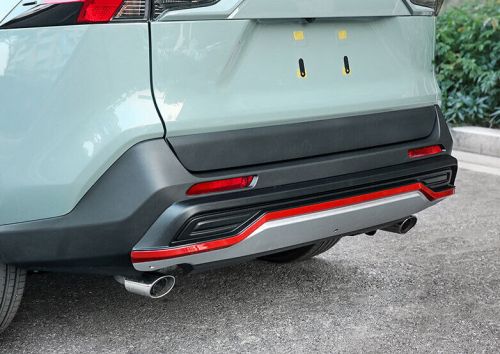 Silver rear bumper diffuser red fit for toyota rav4 2019 2020-2022 spoiler board