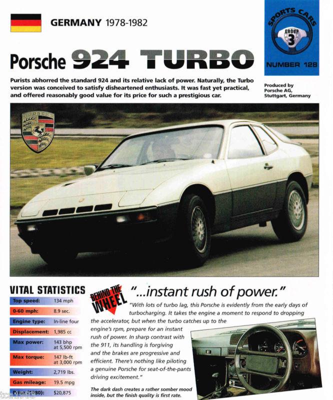 PORSCHE 924 TURBO IMP Brochure: 1979,1980,1981,, US $12.00, image 3