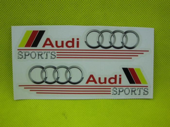 Audi refit rearview mirror emblem badge decal car stickers german chess red word