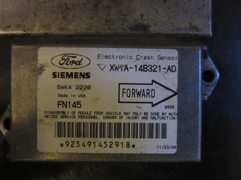 Purchase 99 00 LINCOLN TOWN CAR SRS AIR BAG CONTROL MODULE XW1A14B321