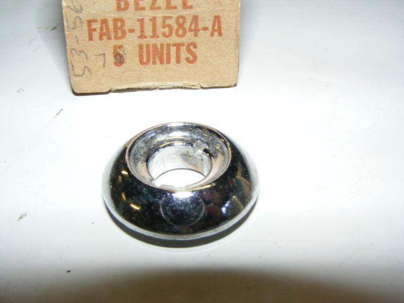 1953 54 55 56 ford truck ignition switch bezel chrome nos new fab-11584-a