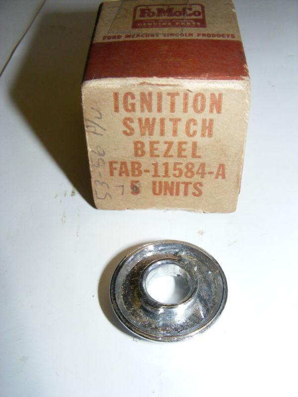 1953 54 55 56 FORD TRUCK IGNITION SWITCH BEZEL CHROME NOS NEW FAB-11584-A, US $3.99, image 3