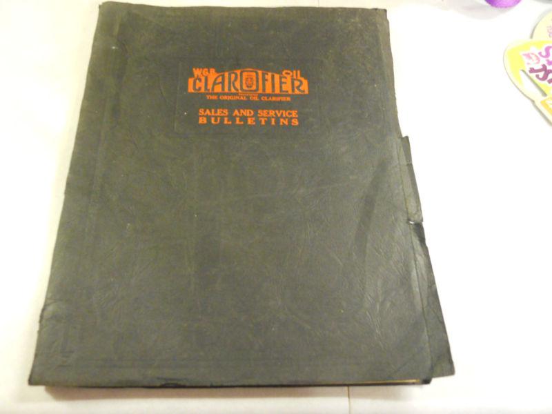 1940 w. g. b. oil clarofier sales and service bulletin, price list 100+ pages