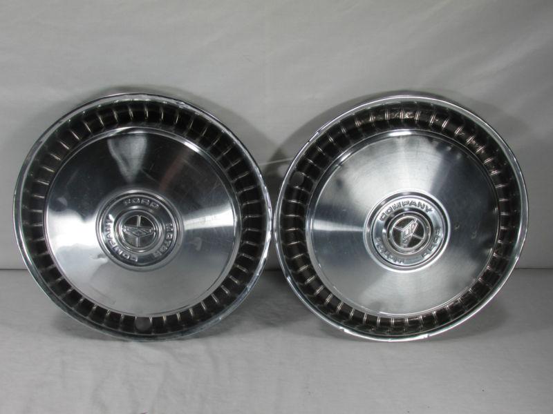 Vintage ford hubcaps 15" 1976-89 f100-f350 chrome ring hot rod rat rod lot of 2