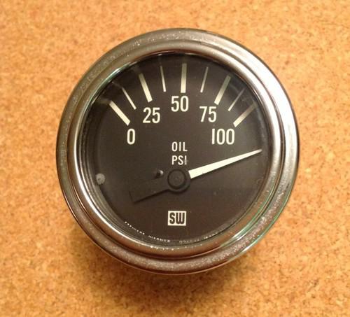 Vintage stewart warner oil pressure gauge 0-100 psi electrical