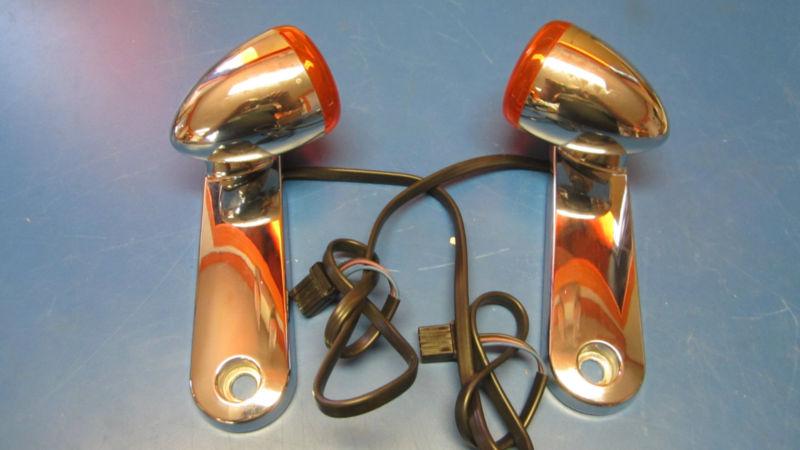 Oem harley davidson flxh street glide chrome front turn signals and mounts