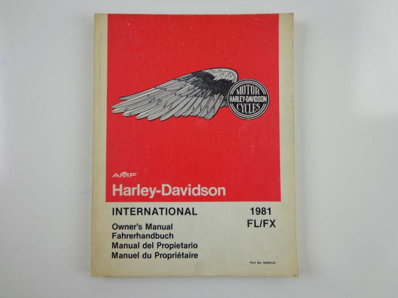 Harley davidson 1981 fl/fx models international owners manual 99969-81