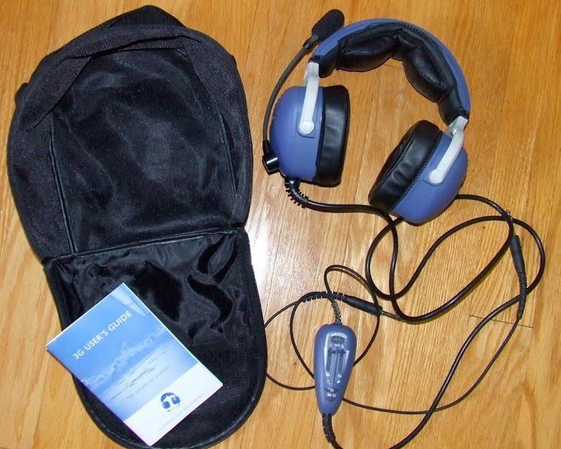 Lightspeed pilot's aviation headset headphones thirty 3g anr dual ga plugs 30 3g