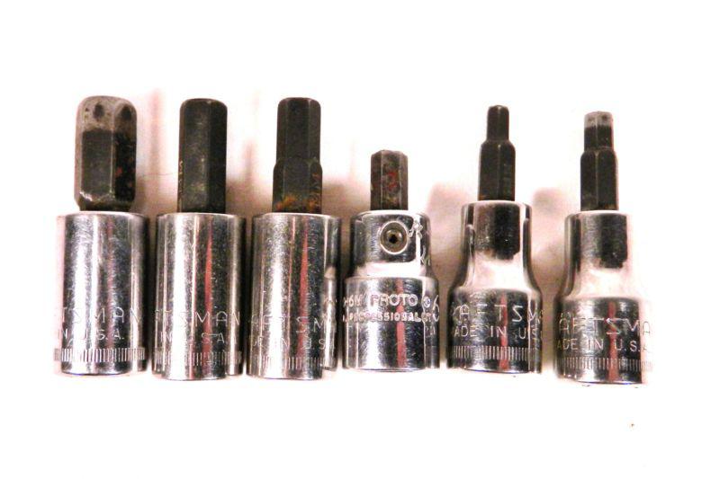 Set of 6 metric hex 3/8" dr. socket wrenches,craftsman/1 proto,4,5,6,7,8 & 10mm