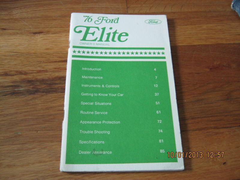 1976 ford elite--owner's manual