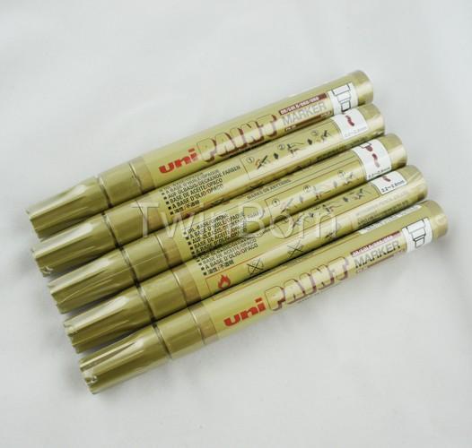 Pack of 5 permenent oid base marker pen gold color for signature postcard