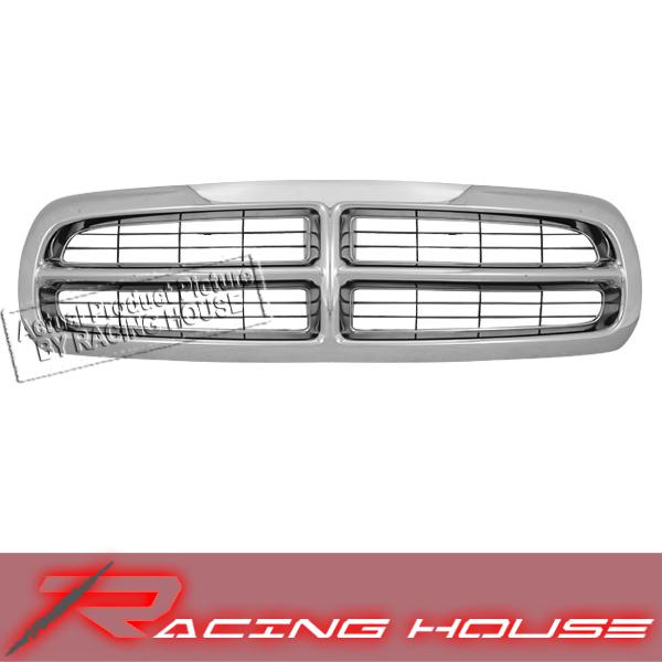97-04 dakota 98-03 durango black front chrome grille grill assembly replacement