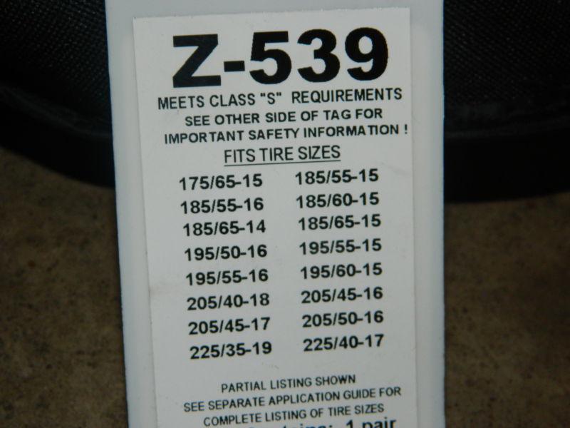 Purchase NEW SCC Z539 Z CHAIN TIRE CHAINS SNOW CABLES PASSENGER