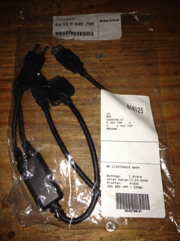 Oem bmw ipod iphone usb interface aux auxiliary cable x5 x6 535 528 335 z4 m3 m5