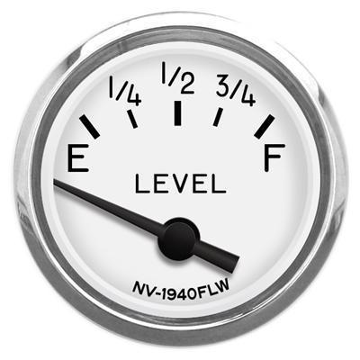 New vintage usa 1940 series electrical fuel level gauge 2 1/16" dia white face