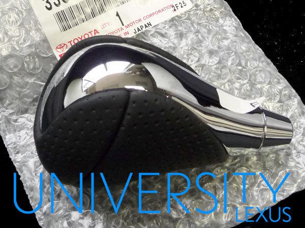 New oem 06-11 gs350 replacement black perforated leather chrome shift knob gs300