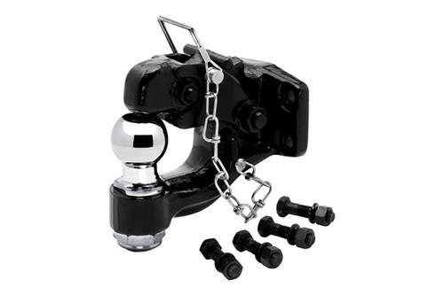 Tow ready 63011 - black pintle hook 16000/3000 w 2" chrome hitch ball, hardware