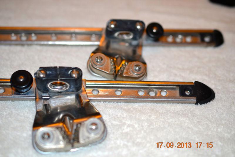 Pair of jib cars with track and clam cleats 14.5" track fico australia sailboat